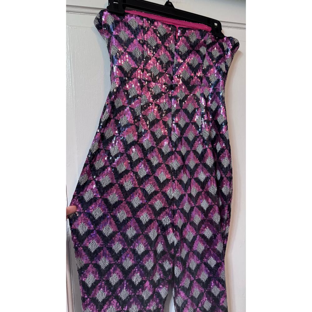 Ramy Brook Ramona Geometric Sequined Jumpsuit Size XS-S - Picture 10 of 13